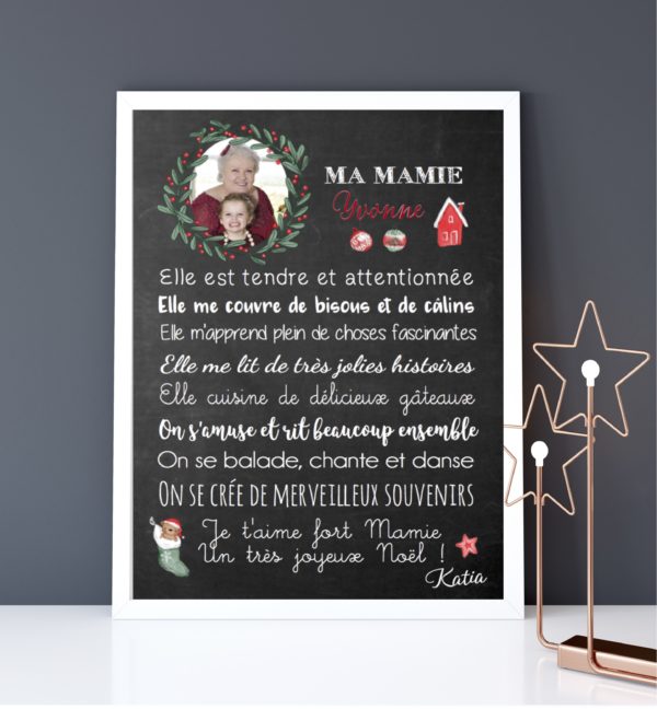 Affiche Collection Joyeux Noel Mamie Mon Rose Pompon Vos Affiches Personnalisees Naissance Anniversaire Bapteme Mariage Carte Etapes Grossesse Bebe