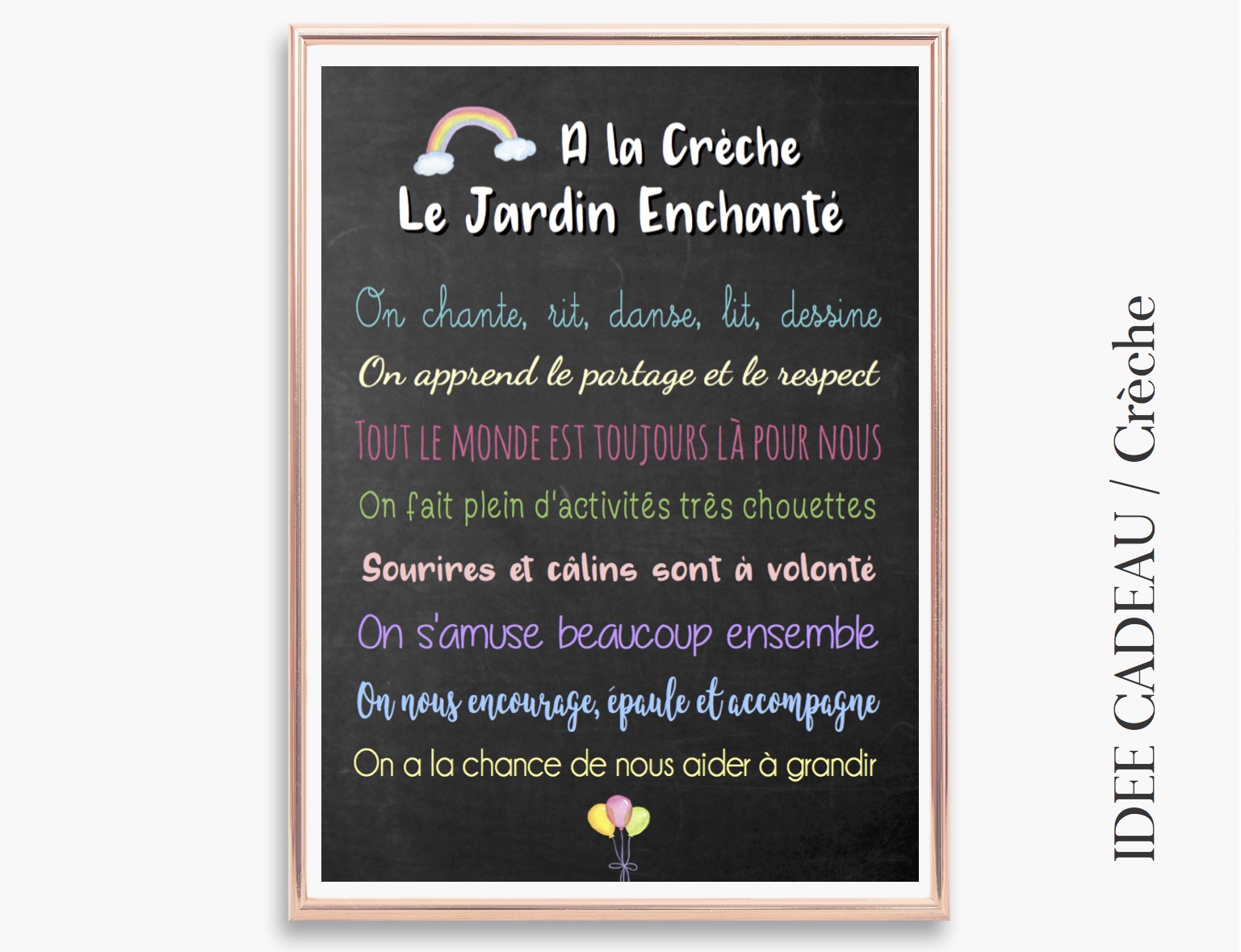 Affiche Collection A La Creche Mon Rose Pompon Vos Affiches Personnalisees Naissance Anniversaire Bapteme Mariage Carte Etapes Grossesse Bebe